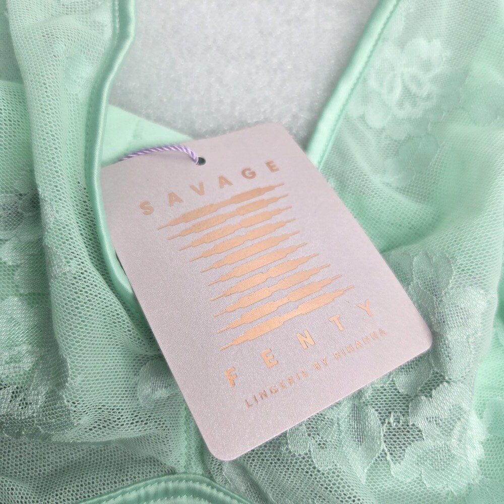 Savage X Fenty Mint Green Lace Unlined Bralette Size 3X NWT - Picture 2 of 9